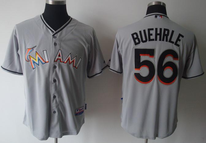 Cheap Miami Marlins 56 Mark Buehrle Grey MLB Jersey For Sale