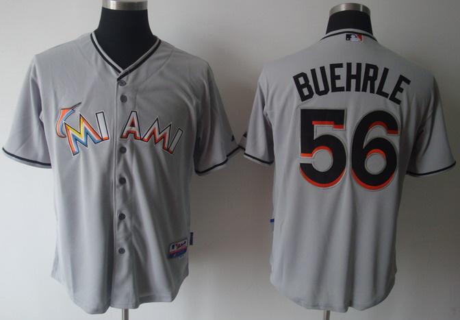 Miami Marlins 56 Mark Buehrle Grey MLB Jersey
