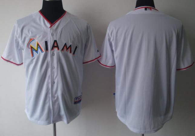 Cheap Miami Marlins Blank White MLB Jerseys For Sale