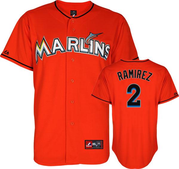 Miami Marlins 2 Hanley Ramirez Orange MLB Jerseys