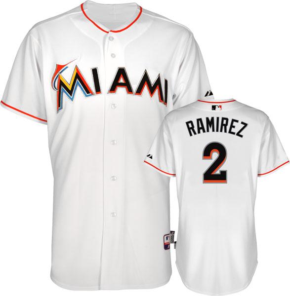 Miami Marlins 2 Hanley Ramirez White MLB Jerseys