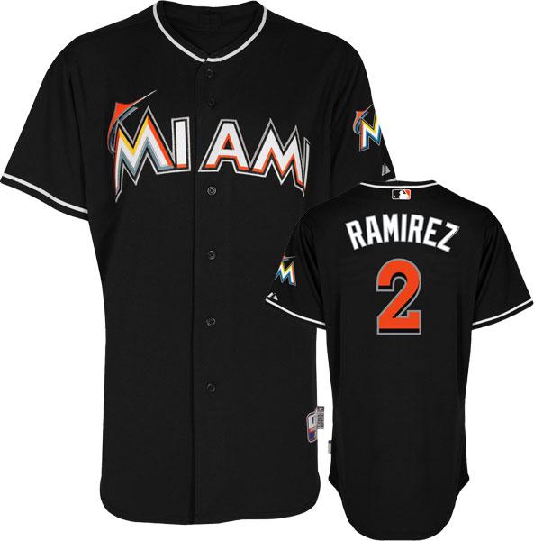 Miami Marlins 2 Hanley Ramirez Black MLB Jerseys