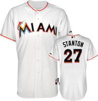 Cheap Miami Marlins 27 Mike Stanton White MLB Jerseys For Sale