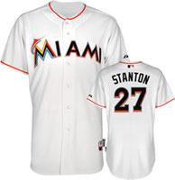 Miami Marlins 27 Mike Stanton White MLB Jerseys
