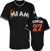Cheap Miami Marlins 27 Mike Stanton Black MLB Jerseys For Sale