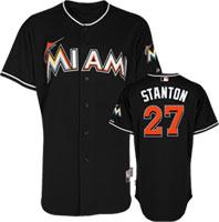 Miami Marlins 27 Mike Stanton Black MLB Jerseys