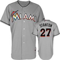 Miami Marlins 27 Mike Stanton Grey MLB Jerseys Miami Marlins 27 Mike Stanton Grey MLB Jerseys