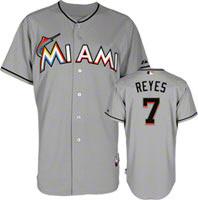 Miami Marlins 7 Jose Reyes Grey MLB Jerseys