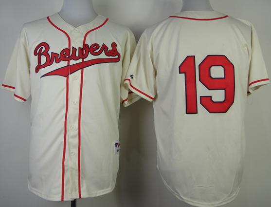 Milwaukee Brewers 19 Robin Yount 1948 Turn Back The Clock Cream MLB Jersey