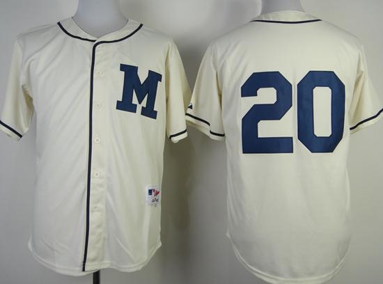 Milwaukee Brewers 20 Jonathan Lucroy Cream MLB Jersey