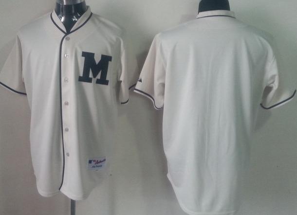 Milwaukee Brewers Blank Cream MLB Jerseys