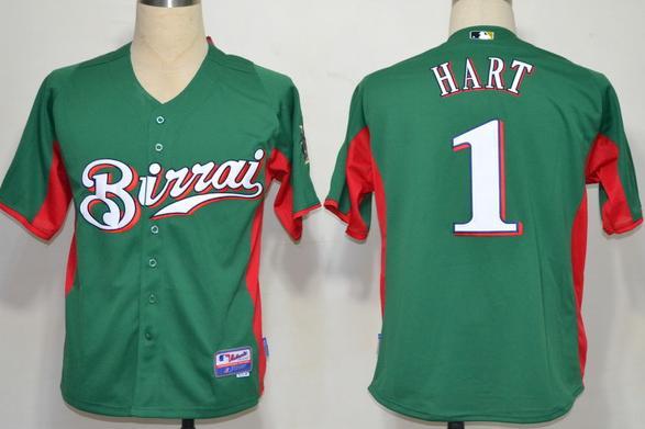 Milwaukee Brewers 1 Hart Green MLB Jerseys