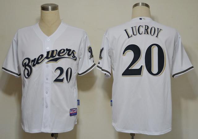 Milwaukee Brewers 20 Locroy White Cool Base MLB Jerseys