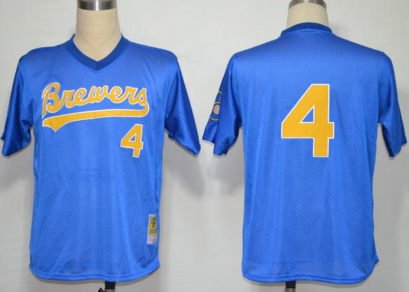 Milwaukee Brewers 4 Paul Molitor Blue M&N 1991 MLB Jerseys Milwaukee Brewers 4 Paul Molitor Blue M&N 1991 MLB Jerseys