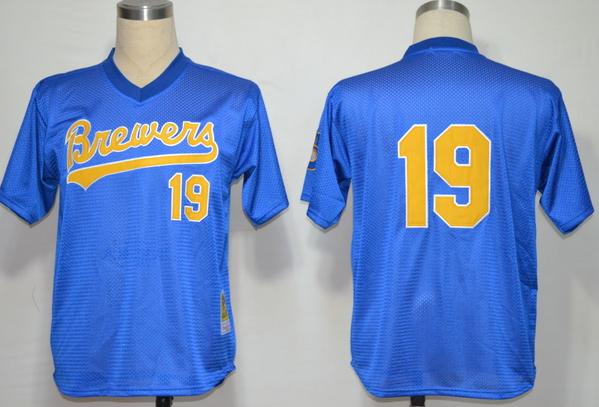 Milwaukee Brewers 19 Robin Yount Blue M&N 1991 MLB Jerseys Milwaukee Brewers 19 Robin Yount Blue M&N 1991 MLB Jerseys
