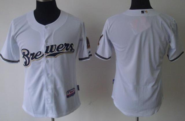 Milwaukee Brewers Blank White MLB Jerseys
