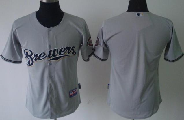 Milwaukee Brewers Blank Grey MLB Jerseys