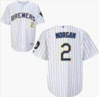Cheap Milwaukee Brewers 2 Morgan White (Blue Strip) MLB Jerseys For Sale