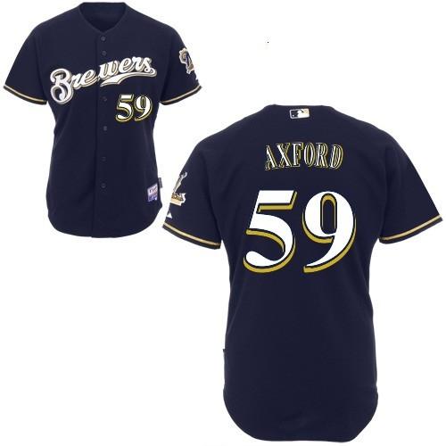 Milwaukee Brewers 59 Axford Blue MLB Jerseys