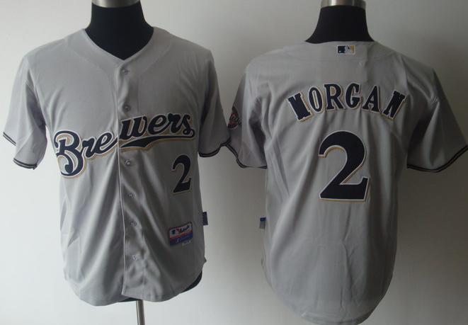 Milwaukee Brewers 2 Morgan Grey CoolBase MLB Jerseys