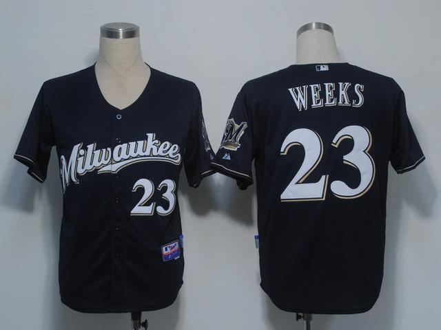 Cheap Milwaukee Brewers 23 Weeks Dark Blue Cool Base MLB Jerseys(M) For Sale
