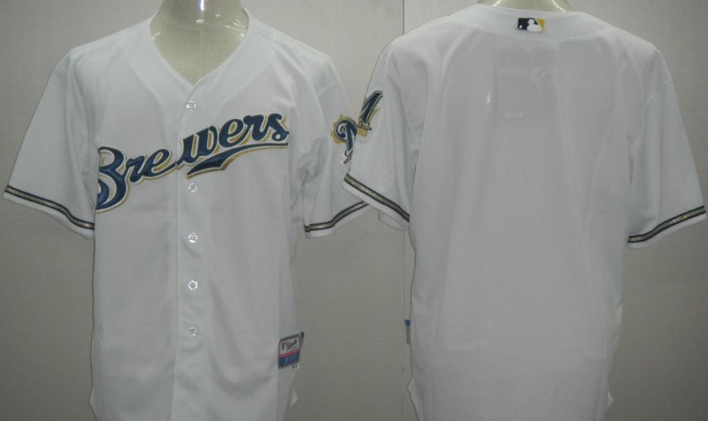 Cheap Milwaukee Brewers Blank White MLB Jerseys For Sale