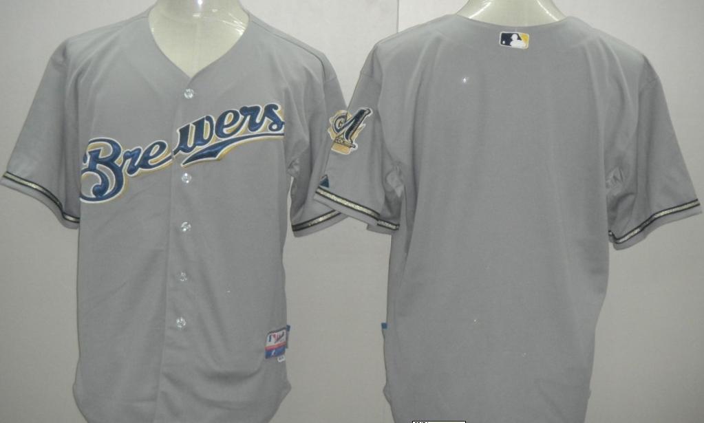Milwaukee Brewers Blank Grey MLB Jerseys