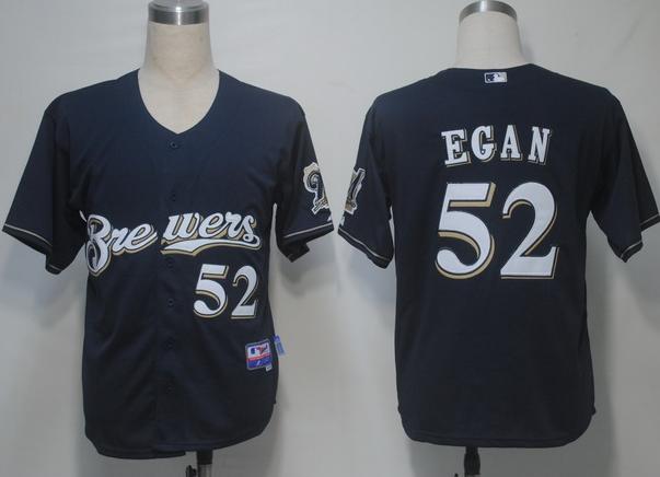 Cheap Milwaukee Brewers 52 Egan Dark Blue Cool Base MLB Jersey For Sale