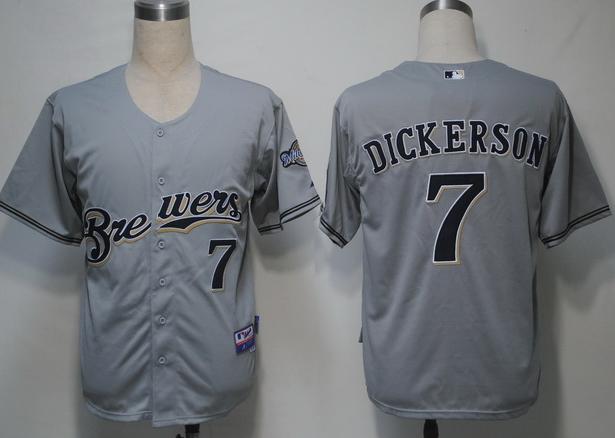 Cheap Milwaukee Brewers 7 Dickerson Grey Cool Base MLB Jersey For Sale