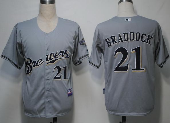 Cheap Milwaukee Brewers 21 Braddock Grey Cool Base MLB Jersey For Sale