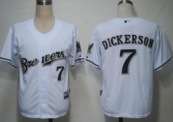 Cheap Milwaukee Brewers 7 Dickerson White MLB Jersey For Sale