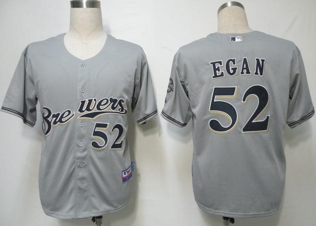 Cheap Milwaukee Brewers 52 Egan Grey Cool Base MLB Jersey For Sale