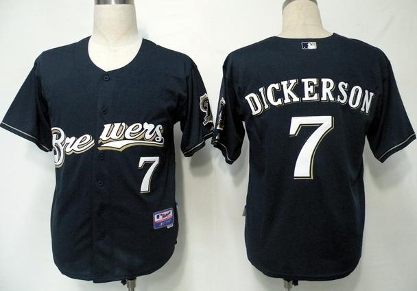 Cheap Milwaukee Brewers 7 Dickerson Dark Blue Cool Base MLB Jersey For Sale