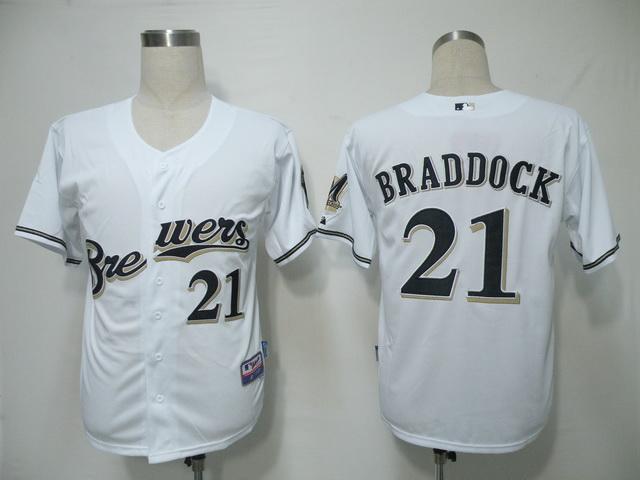Cheap Milwaukee Brewers 21 Braddock White Cool Base MLB Jersey For Sale