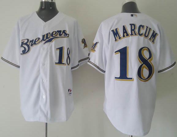 Milwaukee Brewers 18 MARCUM White Jersey