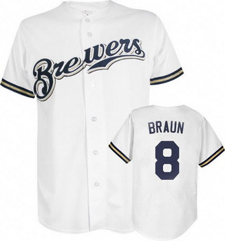 Milwaukee Brewers 8 Ryan Braun White Jerseys Coolbase Milwaukee Brewers 8 Ryan Braun White Jerseys Coolbase