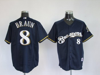 Milwaukee Brewers 8 Ryan Braun Blue Jerseys Coolbase