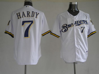 Cheap Milwaukee Brewers 7 James Hardy White Jerseys For Sale