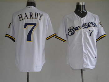Milwaukee Brewers 7 James Hardy White Jerseys