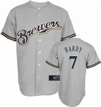 Cheap Milwaukee Brewers 7 James Hardy Grey Jerseys For Sale