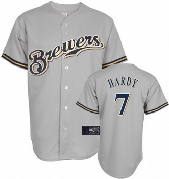 Milwaukee Brewers 7 James Hardy Grey Jerseys