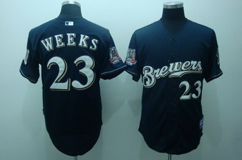 Cheap Milwaukee Brewers 23 Weeks Navy blue Jersey 40th Pacth For Sale