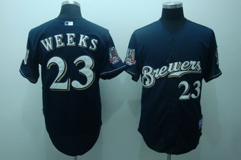Milwaukee Brewers 23 Weeks Navy blue Jersey 40th Pacth