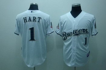 Milwaukee Brewers 1 Corey hart white Jerseys