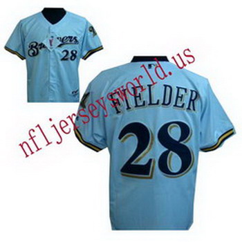 Cheap Milwaukee Brewers 28 Prince Fielder white Jerseys For Sale