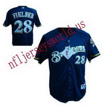 Milwaukee Brewers 28 Prince Fielder blue Jerseys