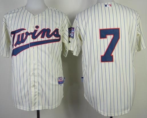 Minnesota Twins 7 Joe Mauer Cream Cool Base MLB Jersey