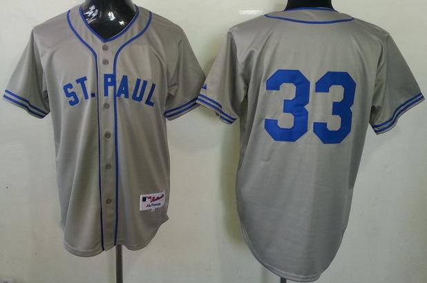 Cheap Minnesota Twins 33 Justin Morneau 1948 St. Paul Saints Turn Back Throwback Grey MLB Jerseys For Sale
