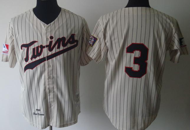 Minnesota Twins 3 Cream MLB Jerseys