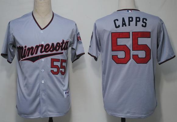 Minnesota Twins 55 Capps Grey MLB Jersey Minnesota Twins 55 Capps Grey MLB Jersey